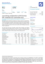 Launching cooperation with Sunrise SH- reiterate our conviction buy