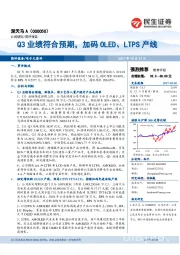 Q3业绩符合预期，加码OLED、LTPS产线