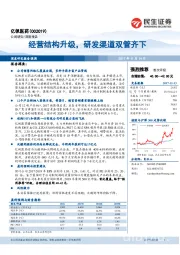 经营结构升级,研发渠道双管齐下