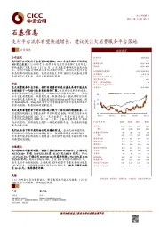 支付平台流水有望快速增长,建议关注大消费服务平台落地