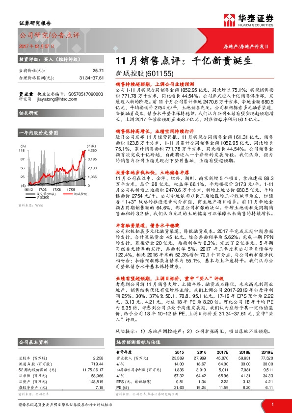 11月销售点评：千亿新贵诞生