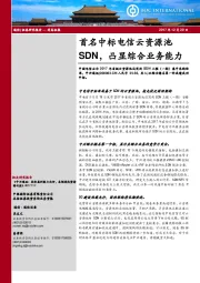 首名中标电信云资源池SDN，凸显综合业务能力