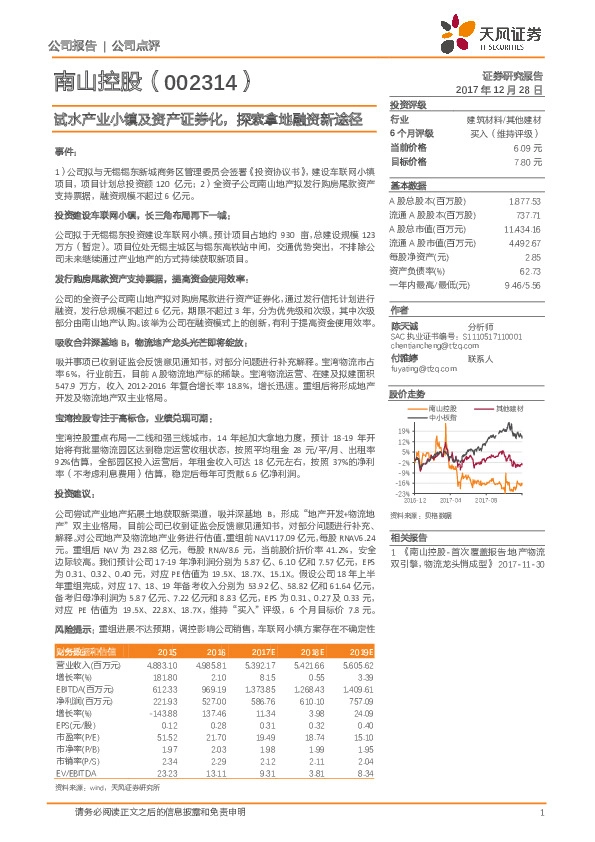 试水产业小镇及资产证券化，探索拿地融资新途径