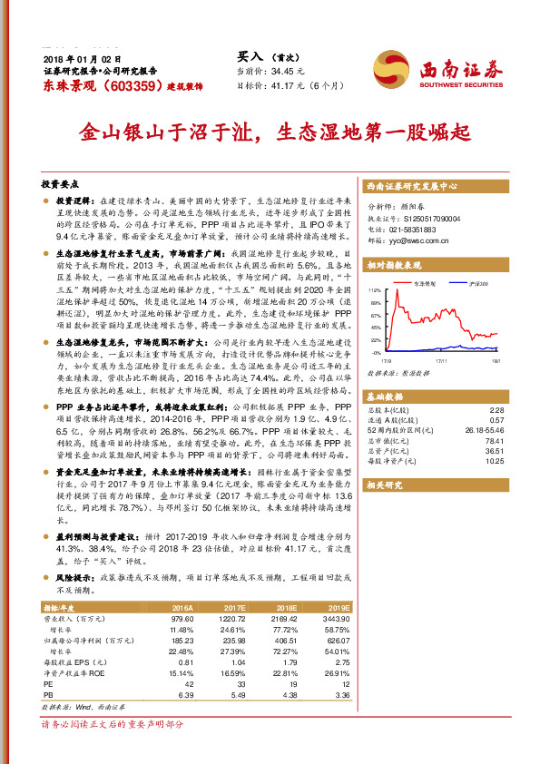 金山银山于沼于沚，生态湿地第一股崛起