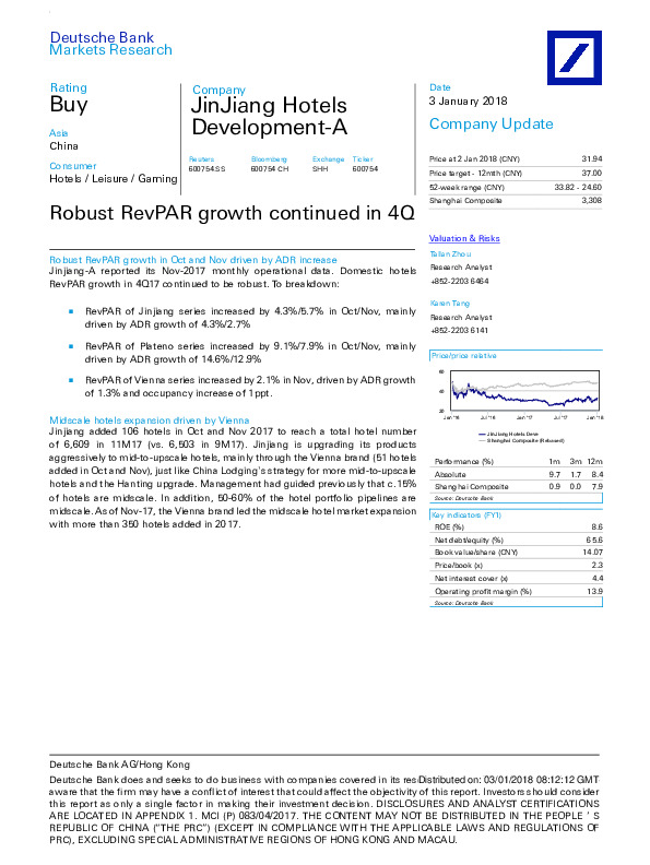 Robust RevPAR growth continued in 4Q