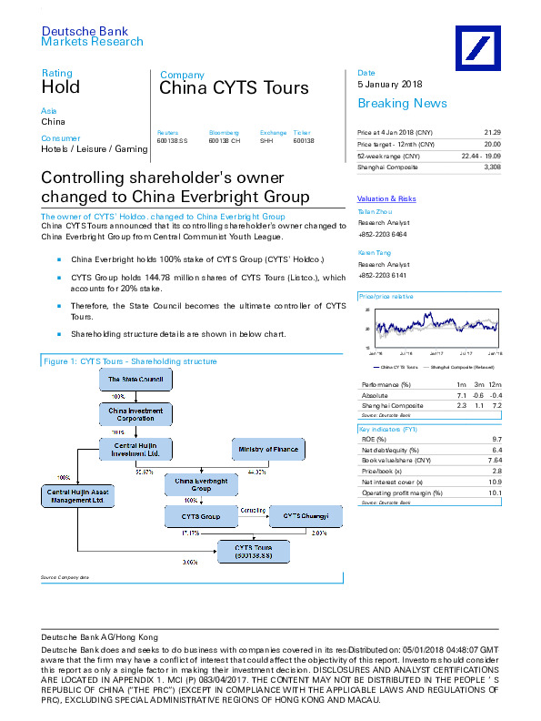 Controlling shareholder's owner changed to China Everbright Group