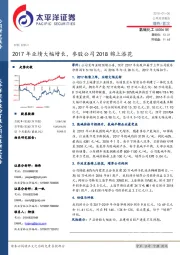 2017年业绩大幅增长，参股公司2018锦上添花