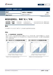 2018年系列研报之一：销售显著增长，维持“买入”评级