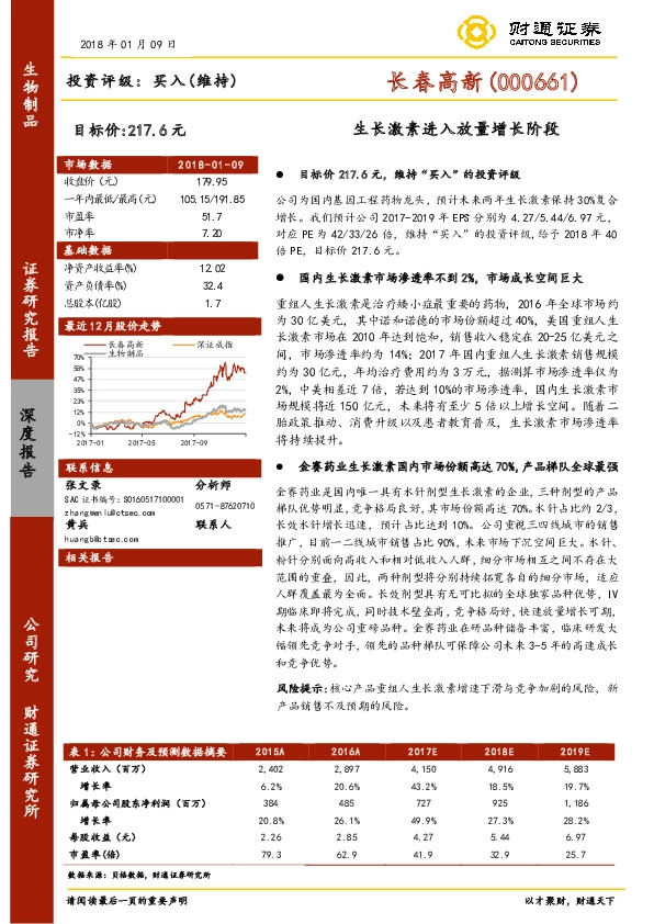 生长激素进入放量增长阶段