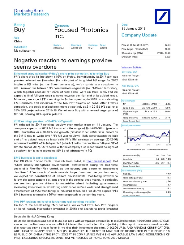 Negative reaction to earnings preview seems overdone