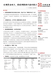 定增资金助力，渠道调整提升盈利能力