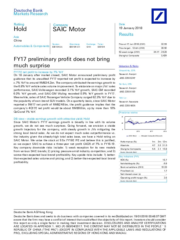 FY17 preliminary profit does not bring much surprise