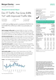 Dec-17 Traffic: Pax Grew 8.8% YoY with Improved Traffic Mix