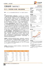 沱小九：夯实沱牌大众名酒，填补品类空缺