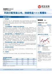 利润分配预案公布，持续受益VVT高增长