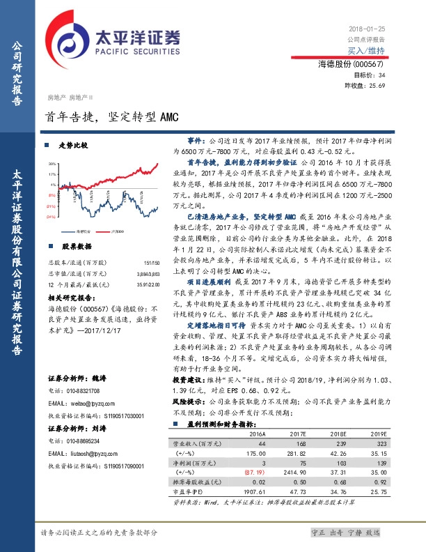 首年告捷，坚定转型AMC