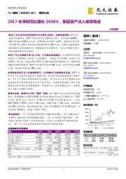 2017年净利同比增长3036%，集团资产注入继续推进