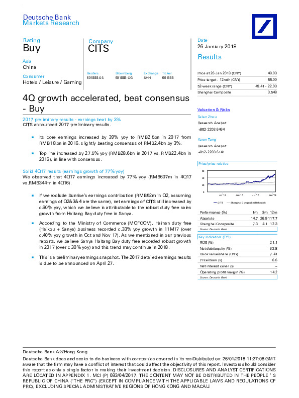 4Q growth accelerated, beat consensus- Buy