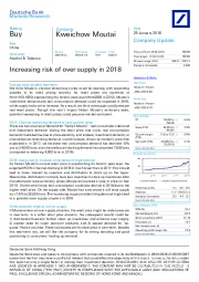 Increasing risk of over supply in 2018