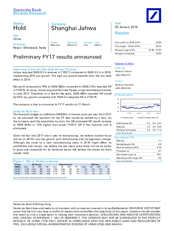 Preliminary FY17 results announced
