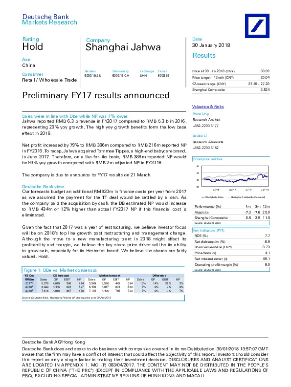 Preliminary FY17 results announced