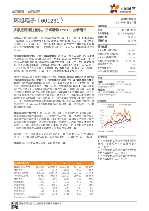 多极应用挹注营收，乐观看待FY2018业绩增长