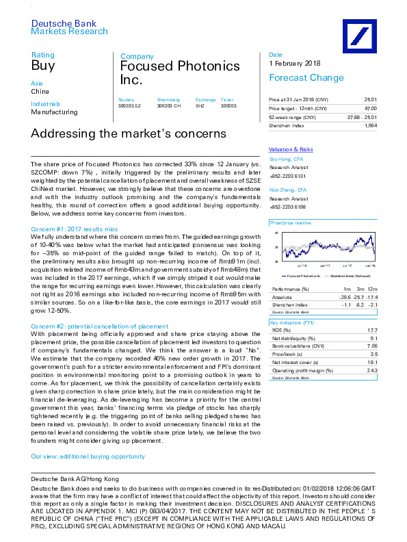 Addressing the market's concerns