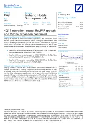 4Q17 operation:robust RevPAR growth and Vienna expansion continued