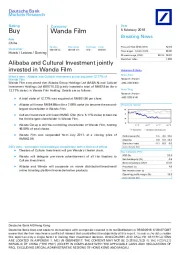 Alibaba and Cultural Investment jointly invested in Wanda Film