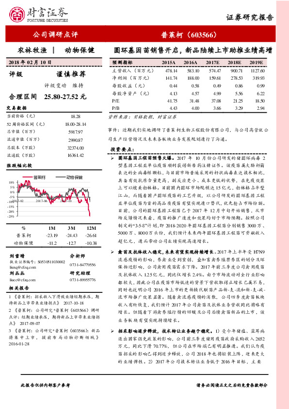 圆环基因苗销售开启，新品陆续上市助推业绩高增