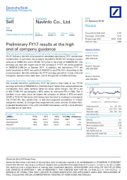 Preliminary FY17 results at the high end of company guidance