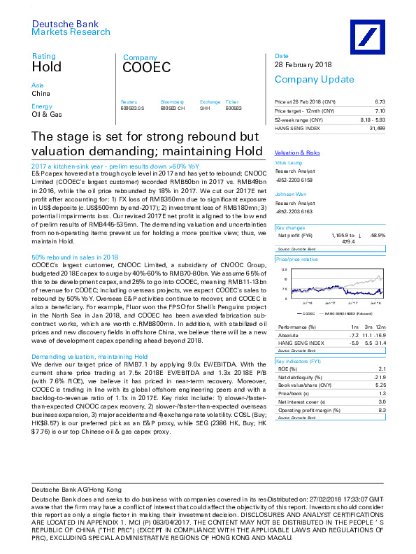 The stage is set for strong rebound but valuation demanding; maintaining Hold