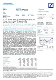 2017 profit beat, promising outlook in 2018, raising PT to RMB18.2