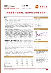 业绩基本符合预期，国改细化方案值得期待