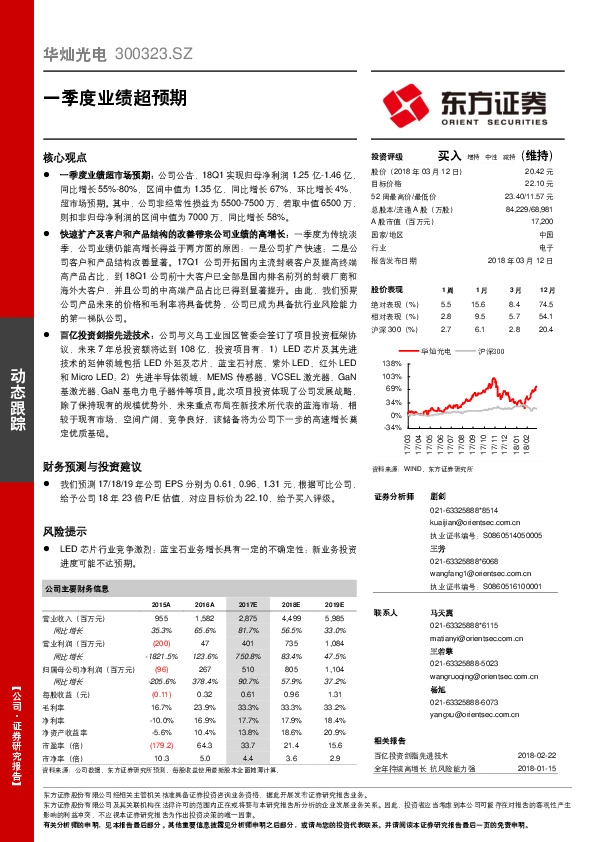 一季度业绩超预期