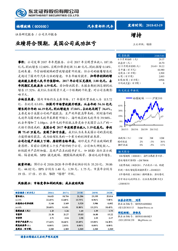 业绩符合预期，美国公司成功扭亏