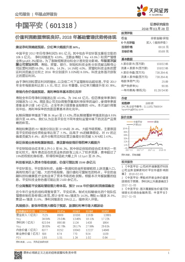 价值利润数据表现良好，2018年基础管理优势将体现