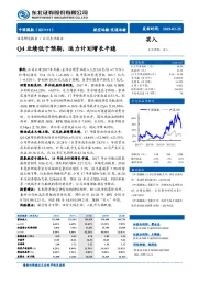 Q4业绩低于预期，运力计划增长平稳