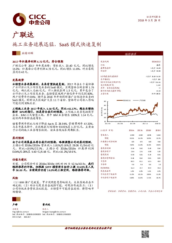 施工业务进展迅猛，SaaS模式快速复制