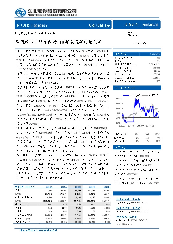 单箱成本下降练内功 18年或是供给消化年