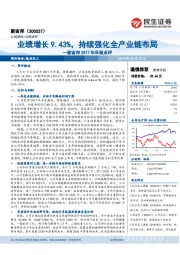 新宙邦2017年年报点评：业绩增长9.43%，持续强化全产业链布局