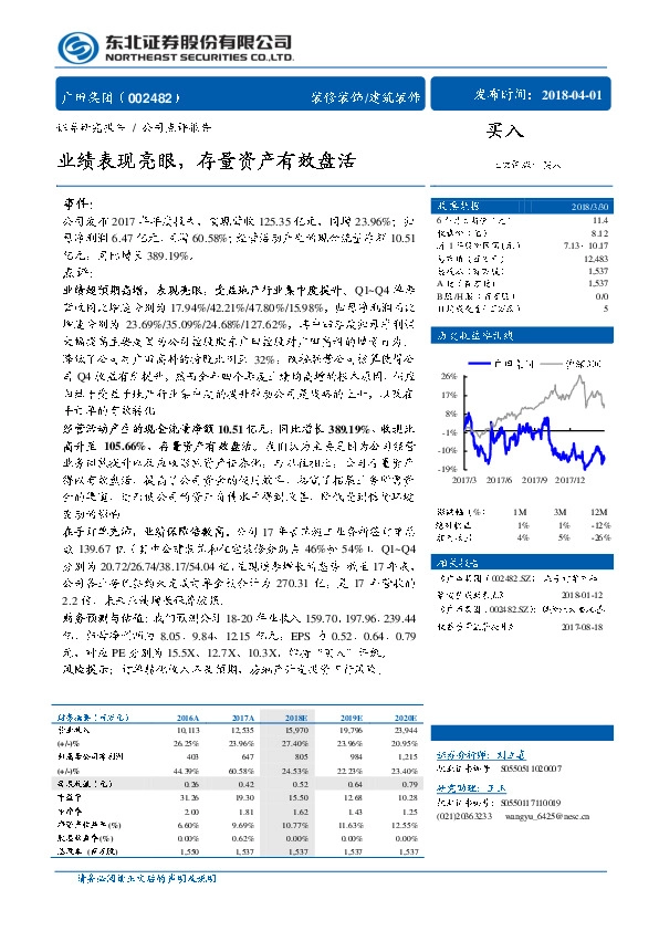 业绩表现亮眼，存量资产有效盘活