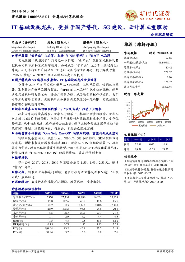 IT基础设施龙头，受益于国产替代、5G建设、云计算三重驱动