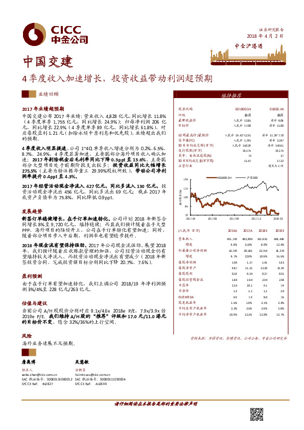 4季度收入加速增长，投资收益带动利润超预期