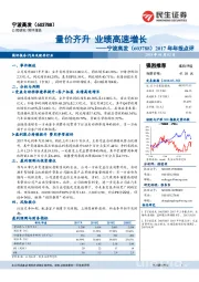 2017年年报点评：量价齐升 业绩高速增长