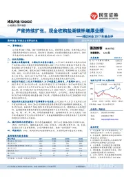 鸿达兴业2017年报点评：产能持续扩张，现金收购盐湖镁钾增厚业绩