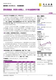 营收高增速，利润小步跟上，18年业绩弹性可期