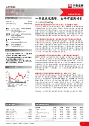 一季报表现亮眼，全年有望高增长