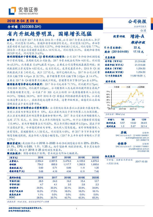 省内升级趋势明显，国缘增长迅猛