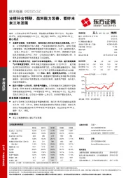 业绩符合预期，盈利能力改善，看好未来三年发展